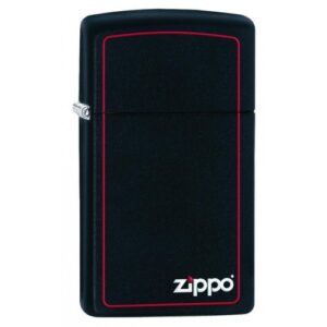 1618zb Slim ® fekete matt Zippo öngyújtó, vörös szegéllyel