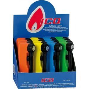 09096 ICQ. Gázgyújtó műanyag , össze csukható , több színben